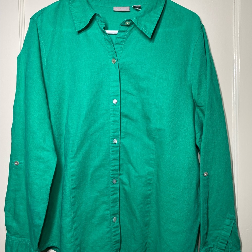 Chico's Teal-Green Button Front Shirt